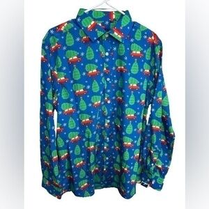 Simon Banks Christmas button‎ front shirt